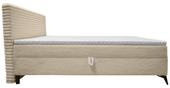 BOXBETT 160/200 cm in Creme - Creme/Schwarz, Design, Holz/Holzwerkstoff (160/200cm) - Xora