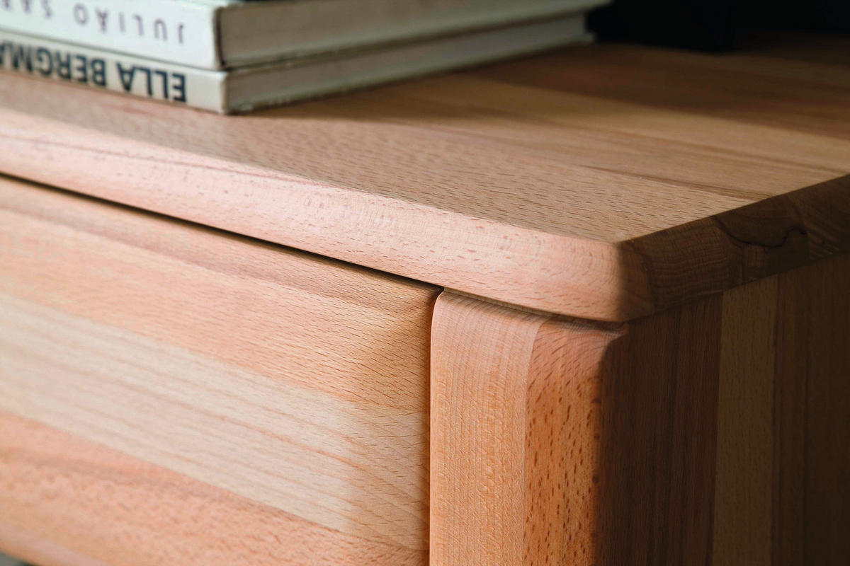WOHNWAND La Paz  in Kernbuche  319/209/51 cm  - Silberfarben/Buchefarben, Design, Glas/Holz (319/209/51cm) - Livetastic