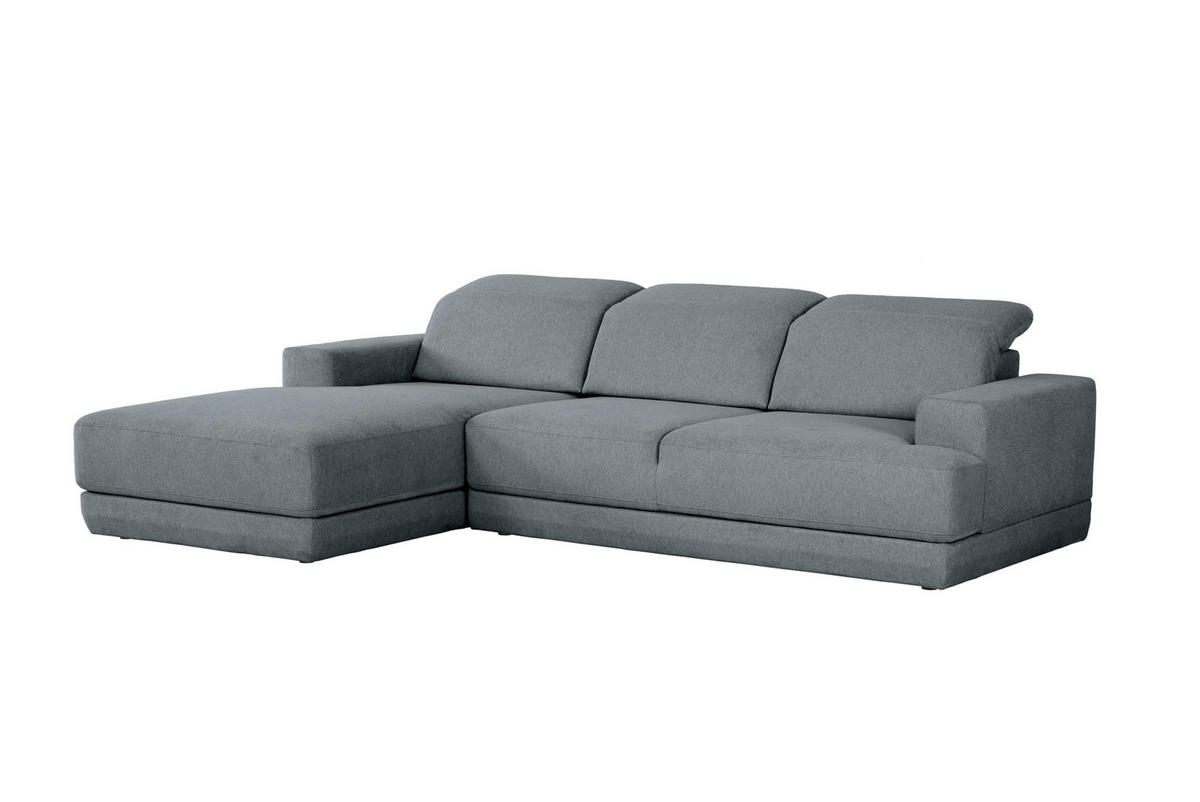 ECKSOFA Grau Webstoff  - Schwarz/Grau, Design, Kunststoff/Textil (204/293cm) - MID.YOU