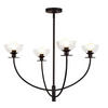 KRONLEUCHTER Alora Mood 38/67,3 cm   - Schwarz, KONVENTIONELL, Glas/Metall (38/67,3cm) - Elstead Lighting