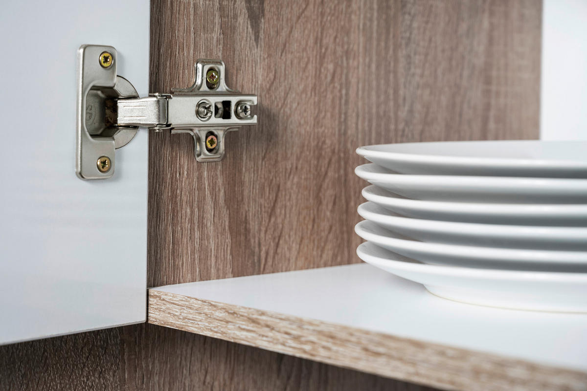 MODULKÖK 370 cm   i vit, ekfärgad  - vit/ekfärgad, Modern, trämaterial (370cm) - Respekta