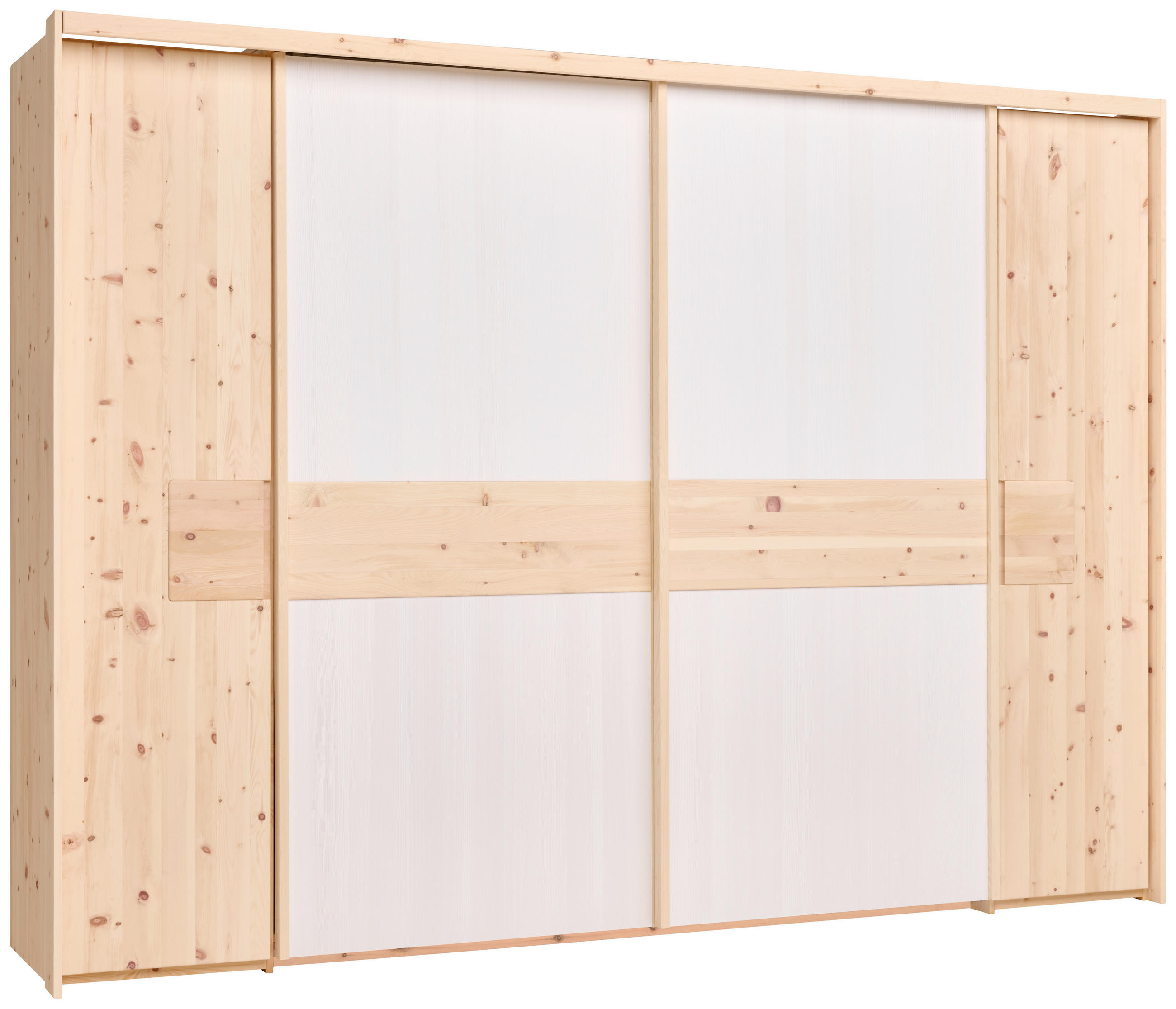 KLEIDERSCHRANK in Weiß, Zirbelkieferfarben  - Zirbelkieferfarben/Weiß, Natur, Holz (305/220/69cm) - Linea Natura