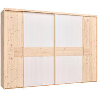 KLEIDERSCHRANK in Weiß, Zirbelkieferfarben  - Zirbelkieferfarben/Weiß, Natur, Holz (305/220/69cm) - Linea Natura