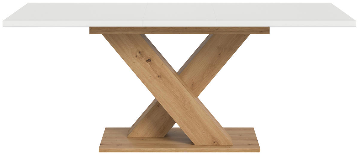 AUSZIEHTISCH Weiß rechteckig  ausziehbar  - Eiche Artisan/Weiß, KONVENTIONELL, Holzwerkstoff (150-190/76/90cm)