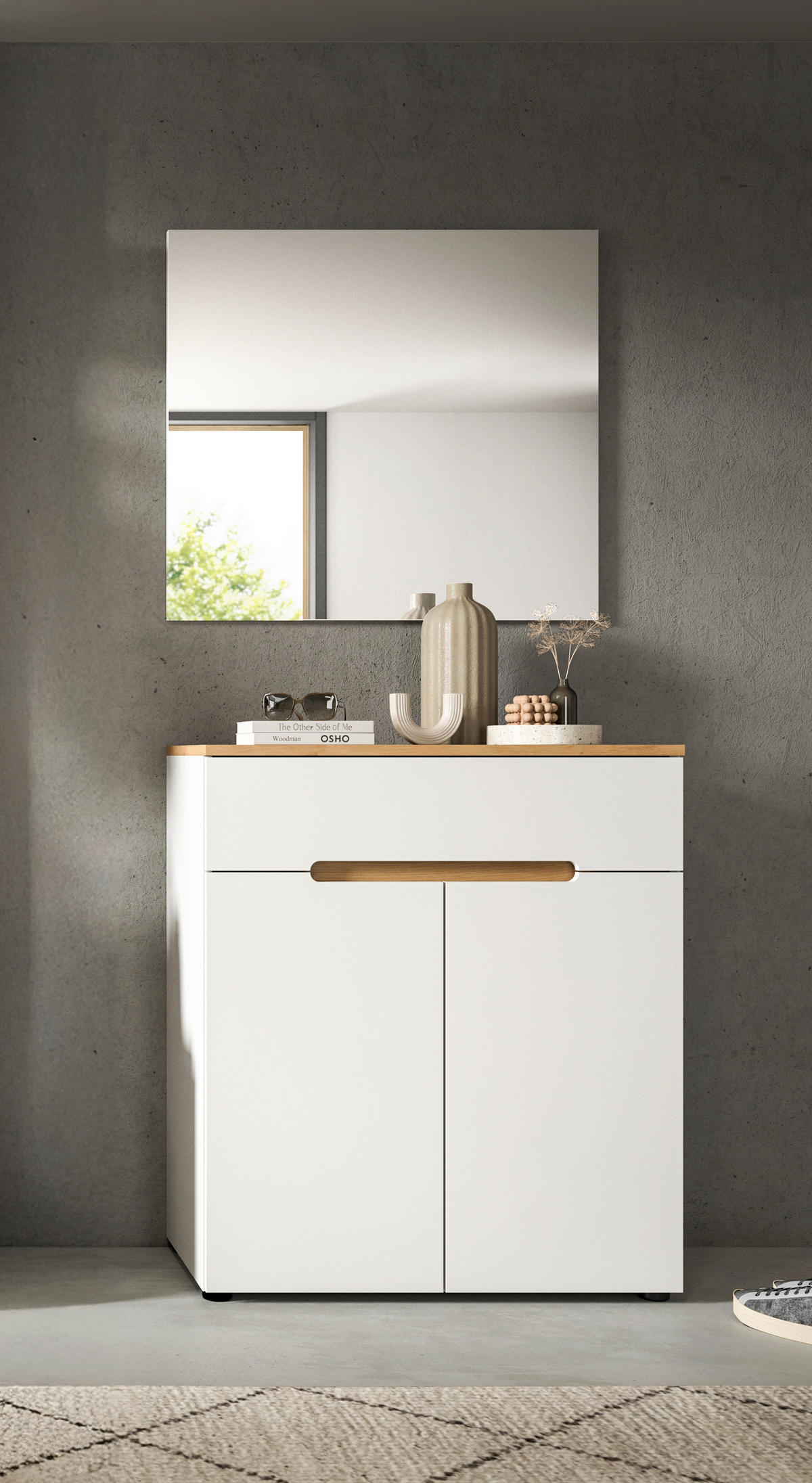 GARDEROBE 2-teilig  in 80/190/37 cm  - Weiß/Eiche Artisan, Design, Holzwerkstoff (80/190/37cm) - MID.YOU