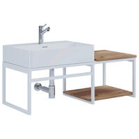 WASCHTISCHKOMBI 100 cm  - Honigeiche/Weiss, Modern, Keramik/Holzwerkstoff (100cm) - MID.YOU