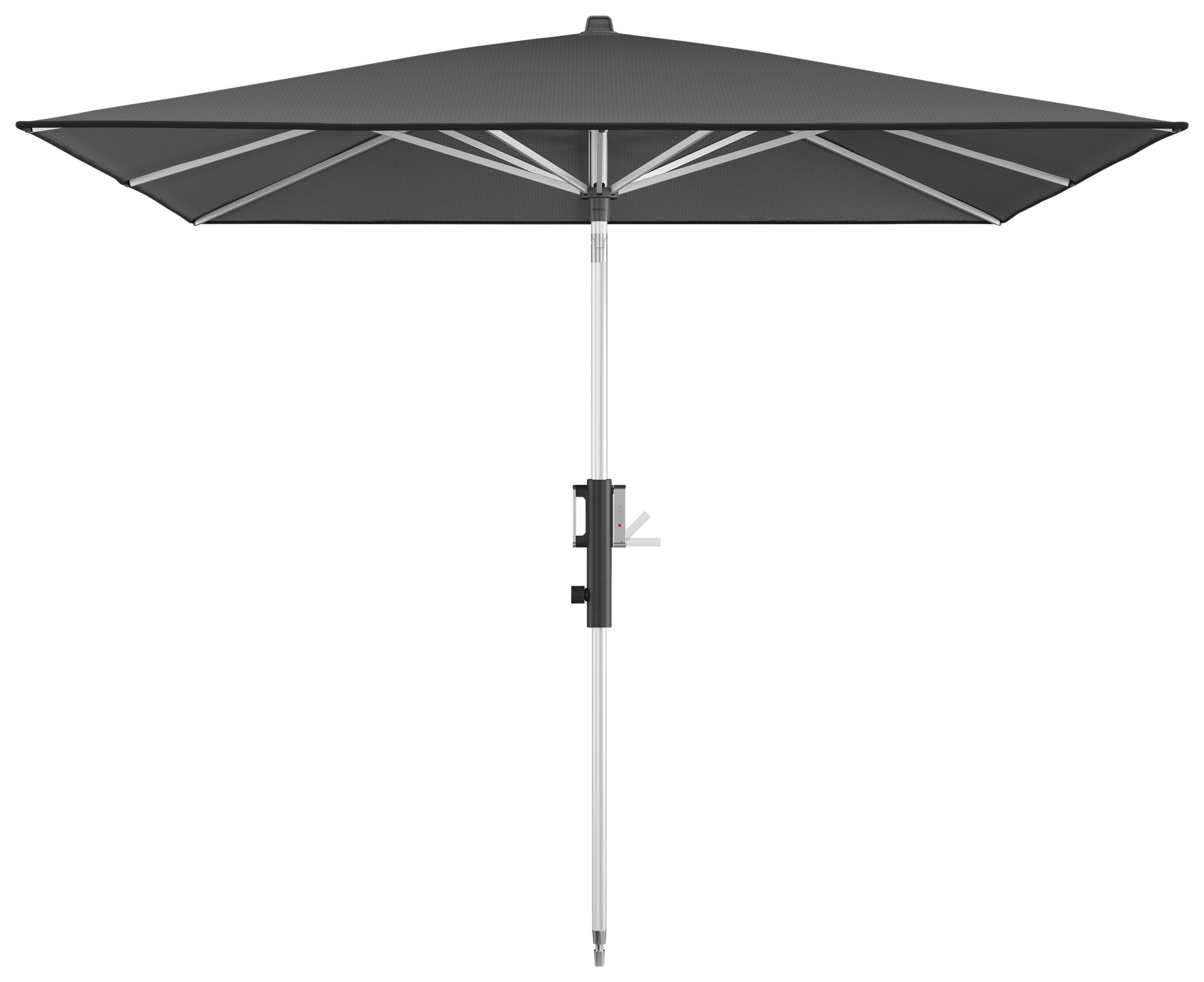 SONNENSCHIRM 245 x 245 cm Dunkelgrau  - Dunkelgrau/Silberfarben, KONVENTIONELL, Textil/Metall (245/245cm) - KNIRPS