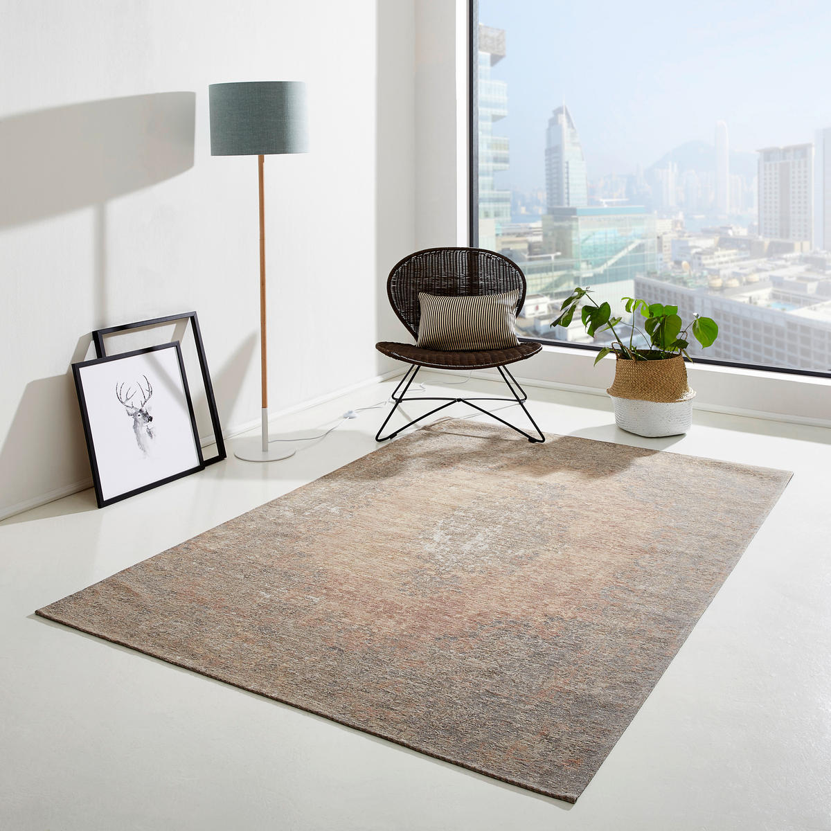 VINTAGE-TEPPICH 120/170 cm VERSAILLES Rosa, Beige rechteckig  - Beige/Rosa, Design, Textil (120/170cm) - Novel