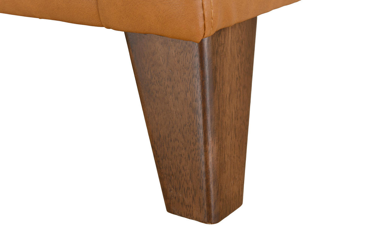 ECKSOFA SERA Cognac Echtleder Lederlook  - Cognac/Dunkelbraun, Design, Leder/Holz (194/235cm) - Livetastic