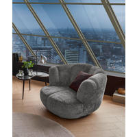 SESSEL in Chenille Grau  - Schwarz/Grau, MODERN, Textil/Metall (101/69/107cm) - Livetastic