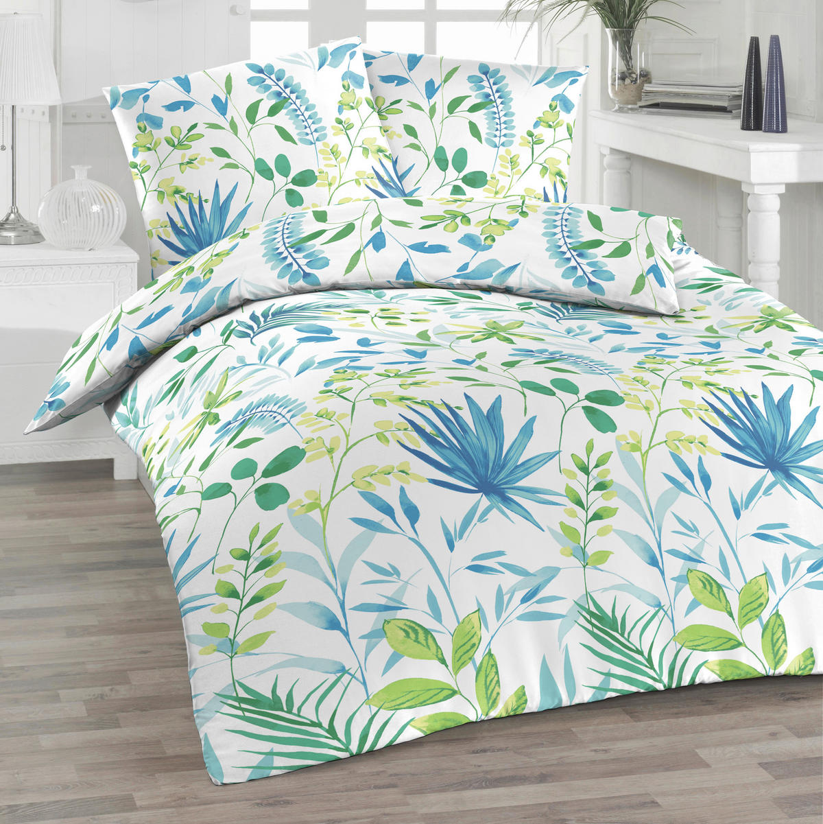 Bettwäsche 2er Set 4-teilig Seersucker 135/200 cm  - Blau, Design, Textil (135/200cm) - Florella