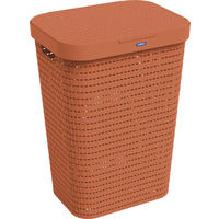 KOŠ NA ŠPINAVÉ PRÁDLO, korály - korály, Basics, plast (42/32/57.2cm) - Rotho