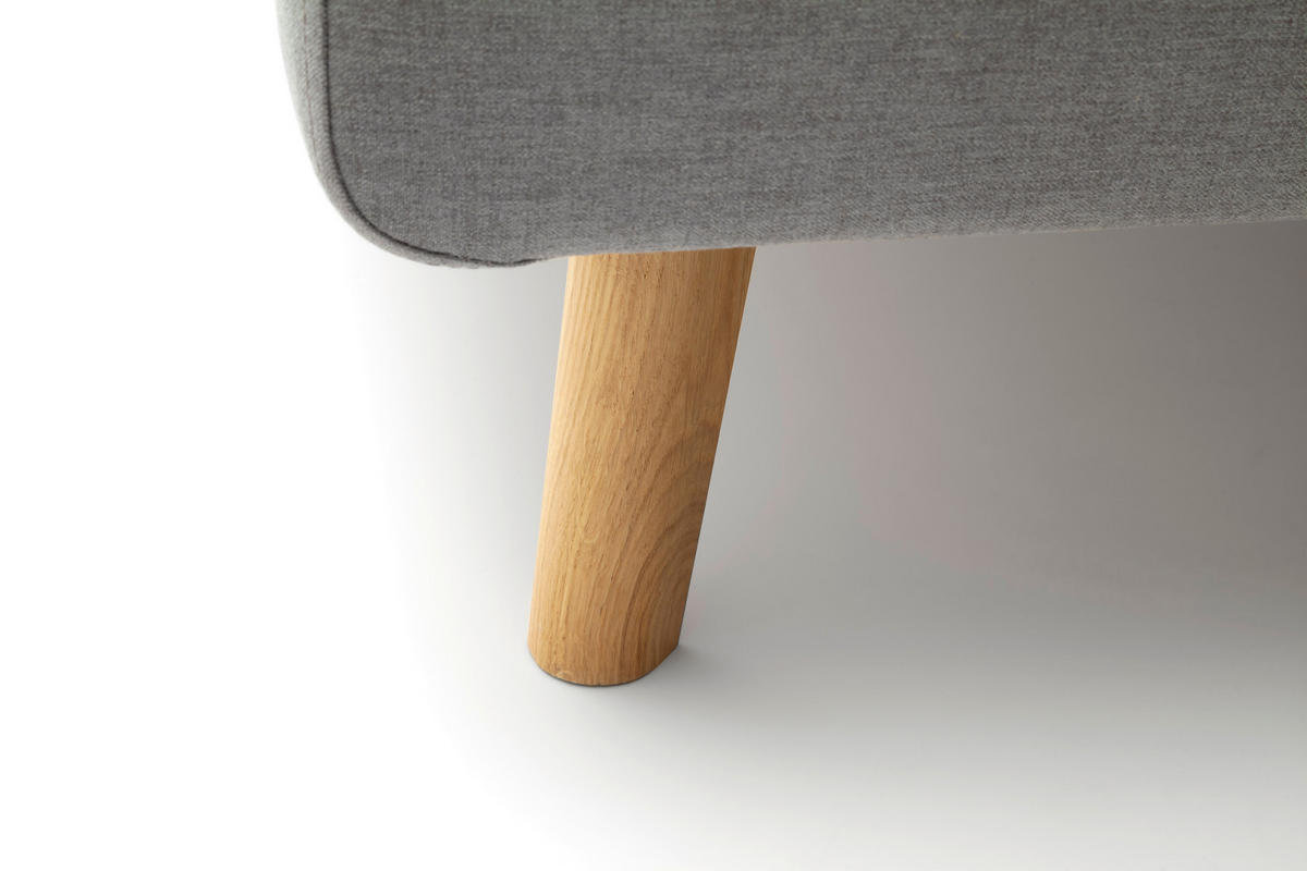 POLSTERBETT 180/200 cm  in Hellgrau  - Eichefarben/Hellgrau, Design, Holz/Textil (180/200cm) - Livetastic
