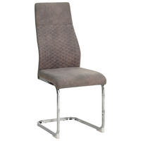 NIHAJNI STOL, kovina, tekstil siva, barve kroma  - barve kroma/siva, Design, kovina/tekstil (43/103/58cm) - Xora