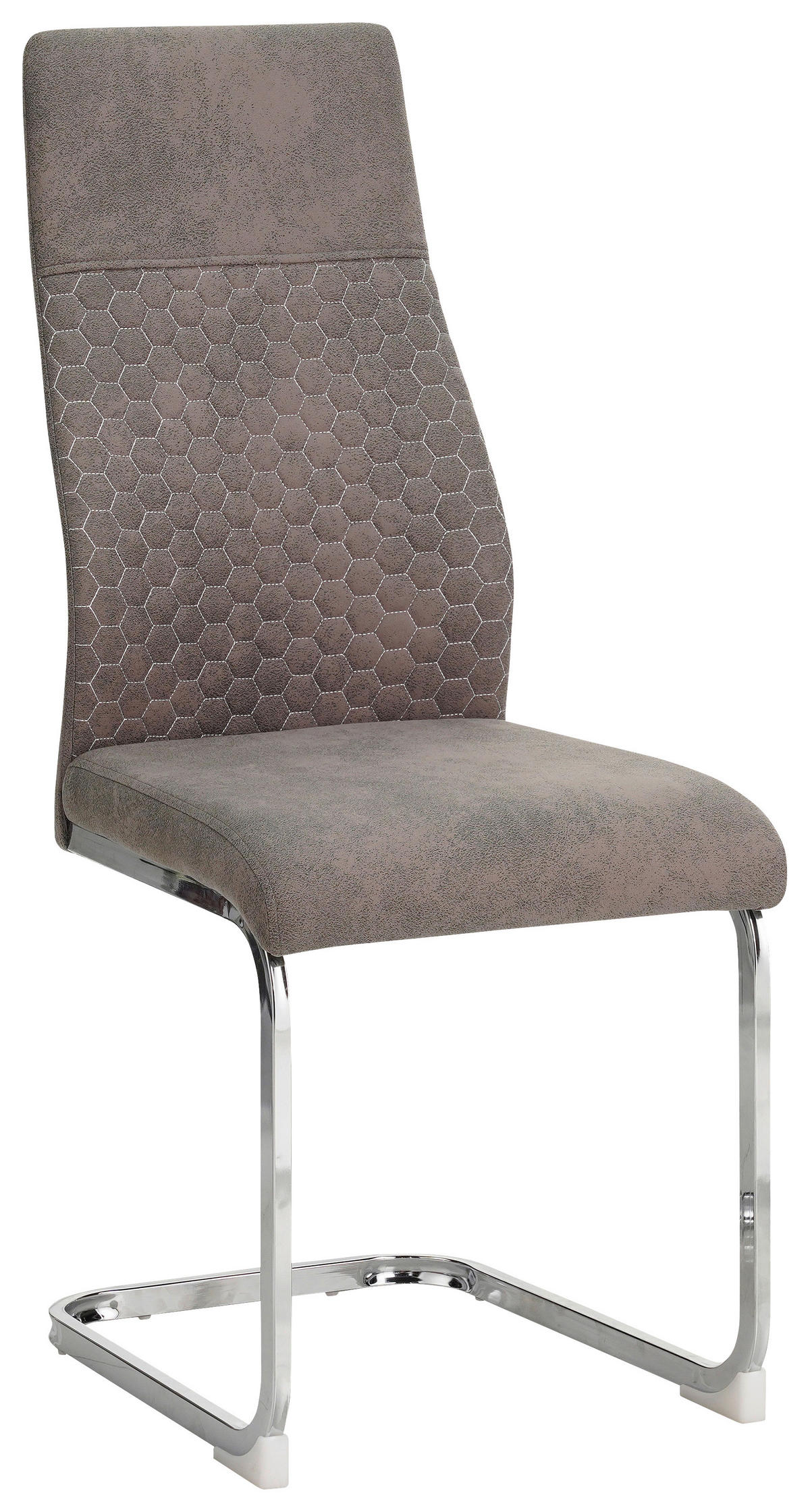 NIHAJNI STOL, kovina, tekstil siva, barve kroma  - barve kroma/siva, Design, kovina/tekstil (43/103/58cm) - Xora