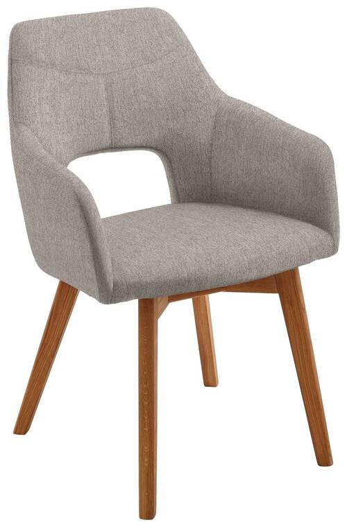 ARMLEHNSTUHL  in Webstoff  - Eichefarben/Grau, Design, Holz/Textil (57/84/57cm) - Voleo