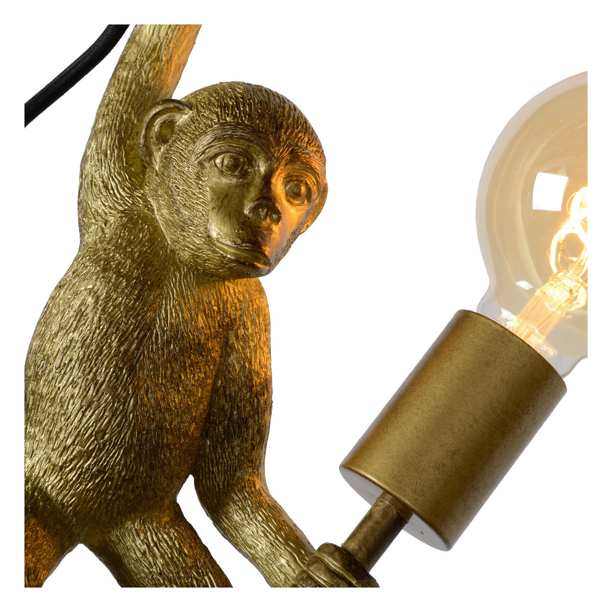 STENSKA SVETILKA  EXTRAVAGANZA CHIMP 60 W///230 V/E27 - zlate barve/črna, Trend, umetna masa/tekstil (17.6/14/48.5cm)