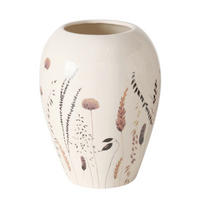 VÁZA, keramika, 23 cm - bílá/krémová, Basics, keramika (18/18/23cm)