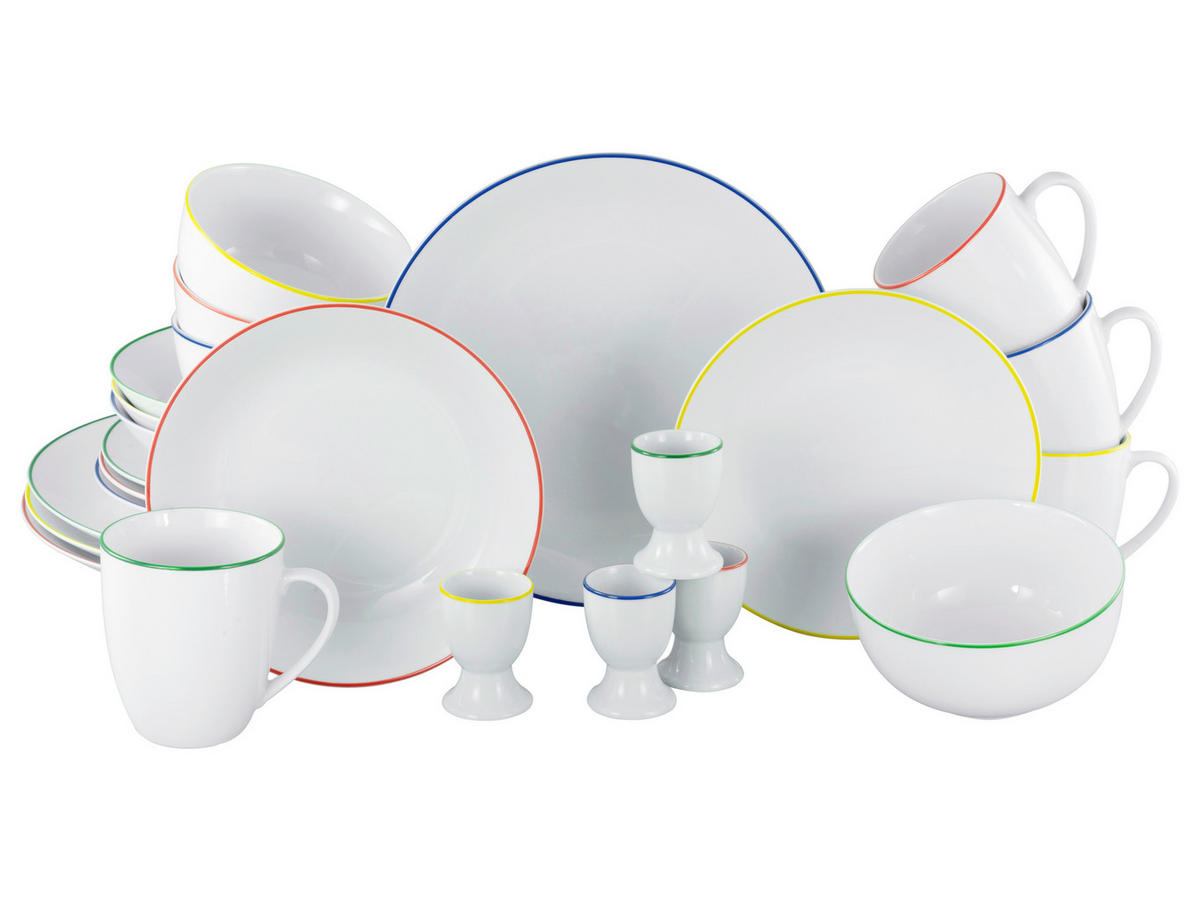 KOMBISERVICE Luna Color Line 24-teilig  - Multicolor, Basics, Keramik - Creatable