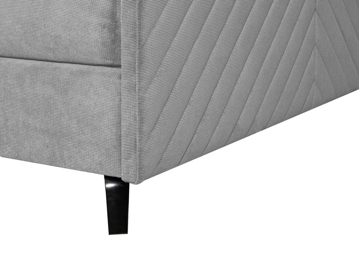 BOXSPRINGBETT 180/200 cm  in Hellgrau  - Hellgrau/Schwarz, Design, Textil/Metall (180/200cm) - Esposa
