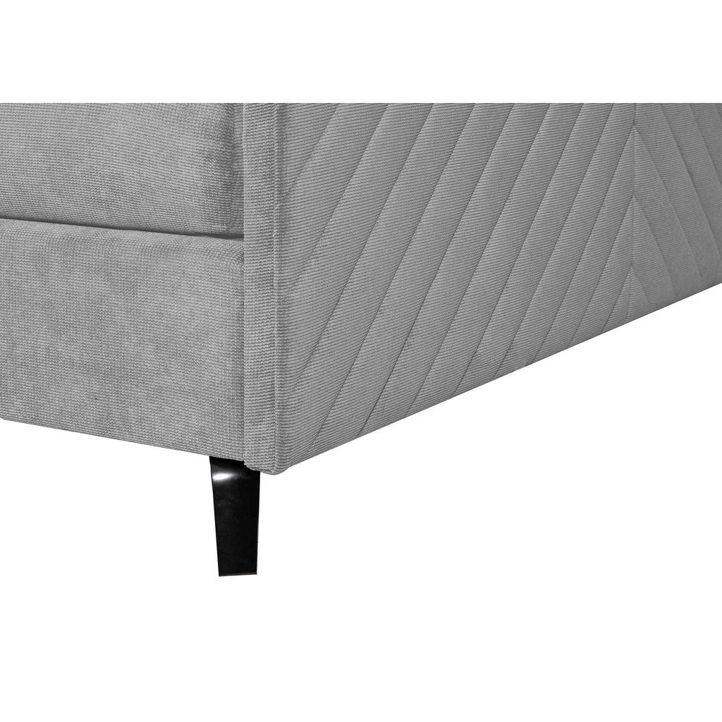 Thumbnail - Esposa Boxspringbett, Hellgrau, Textil, H3 + H4, 7-Zonen, Höhe ca. 20 cm, 180x200 cm, gepolstertes Kopfteil, Stoffauswah...