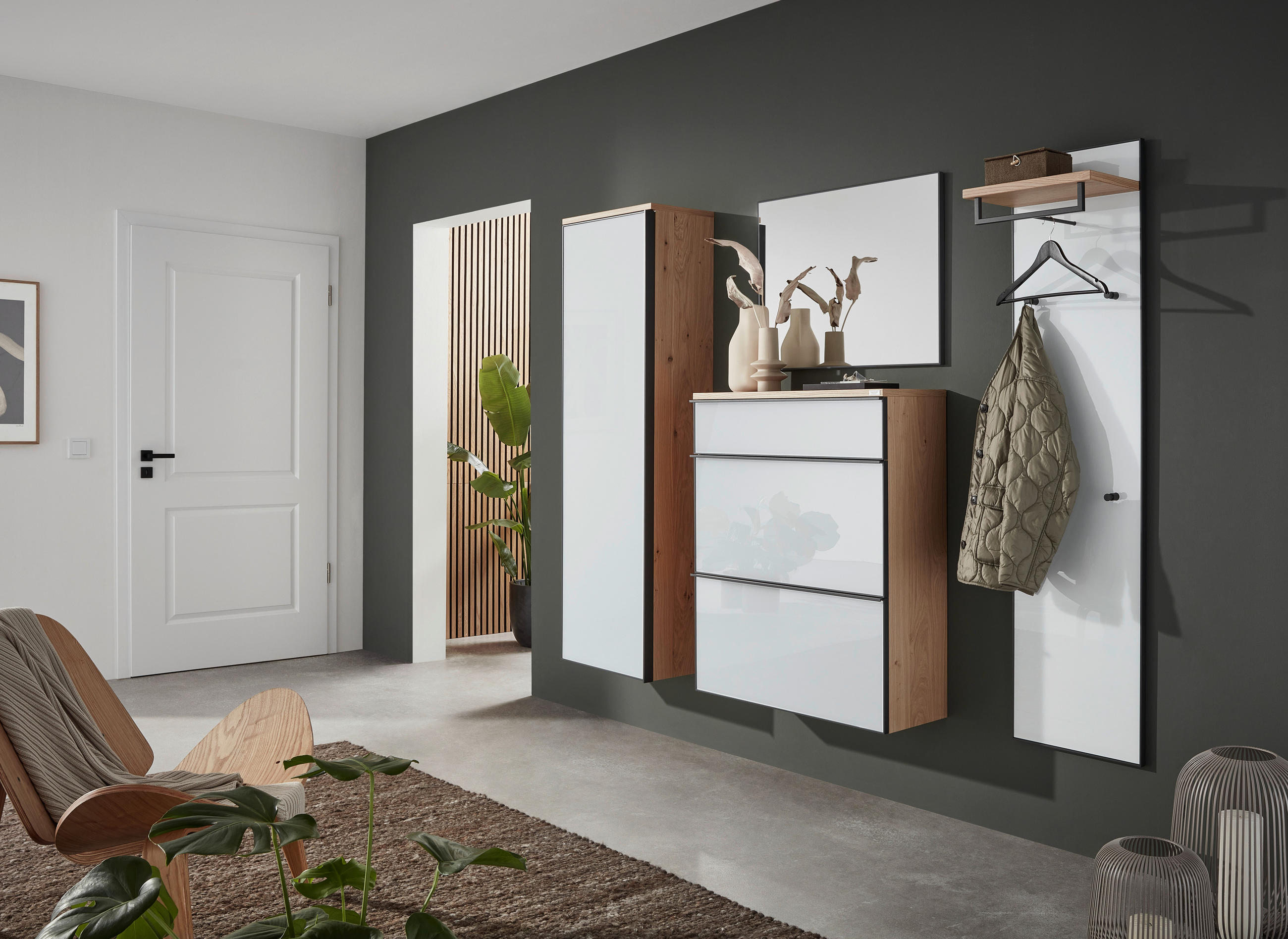 Thumbnail - Dieter Knoll Wandspiegel, Anthrazit, Glas, rechteckig, 80x60x3 cm, Made in Germany, in verschiedenen Größen erhältlich, ...