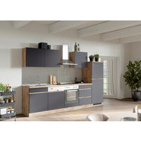 KÜCHENLEERBLOCK 300 cm   in Grau, Eiche Wotan  - Eiche Wotan/Grau, Design, Holzwerkstoff (300cm) - Held