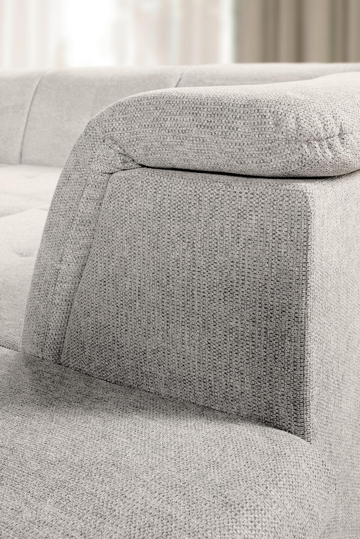 WOHNLANDSCHAFT Beige Chenille  - Beige/Grau, KONVENTIONELL, Kunststoff/Textil (240/340/188cm) - Carryhome