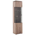 VITRINE Eiche dunkel 50/208/38 cm - Eiche dunkel/Anthrazit, KONVENTIONELL, Glas/Holzwerkstoff (50/208/38cm) - Cantus