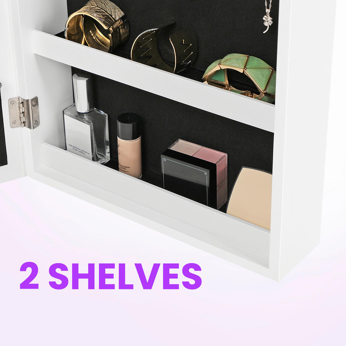 SCHMUCKSCHRANK - Weiß, Trend, Glas/Holzwerkstoff (54,5/67/10cm) - Boxxx