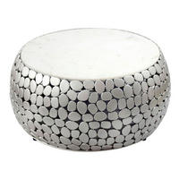 COUCHTISCH rund Silberfarben  - Silberfarben, Design, Metall (66/32/66cm) - Livetastic