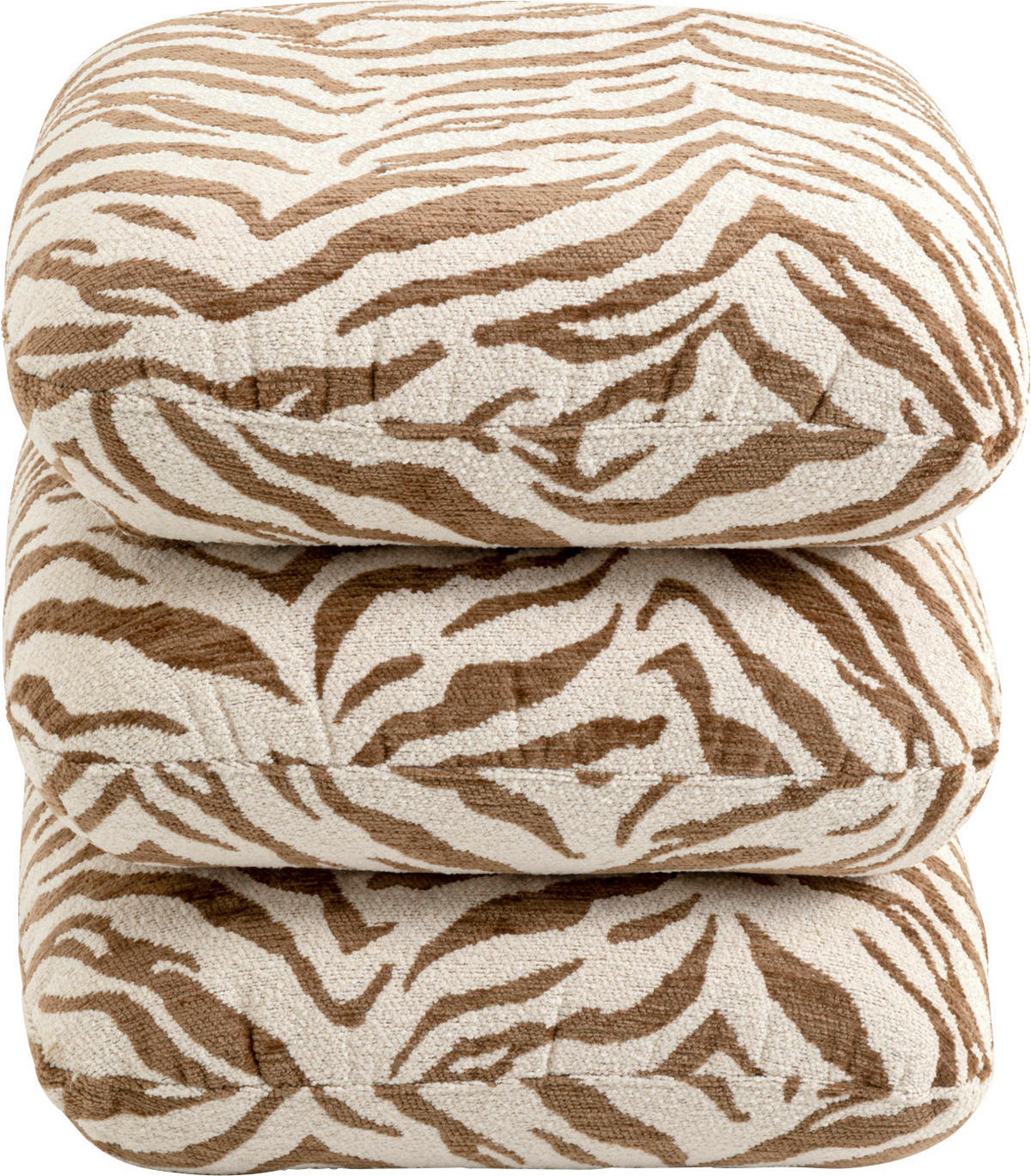 HOCKER Pepino Webstoff Weiß, Hellbraun  - Hellbraun/Weiß, Design, Textil (45/45/45cm) - Kare-Design