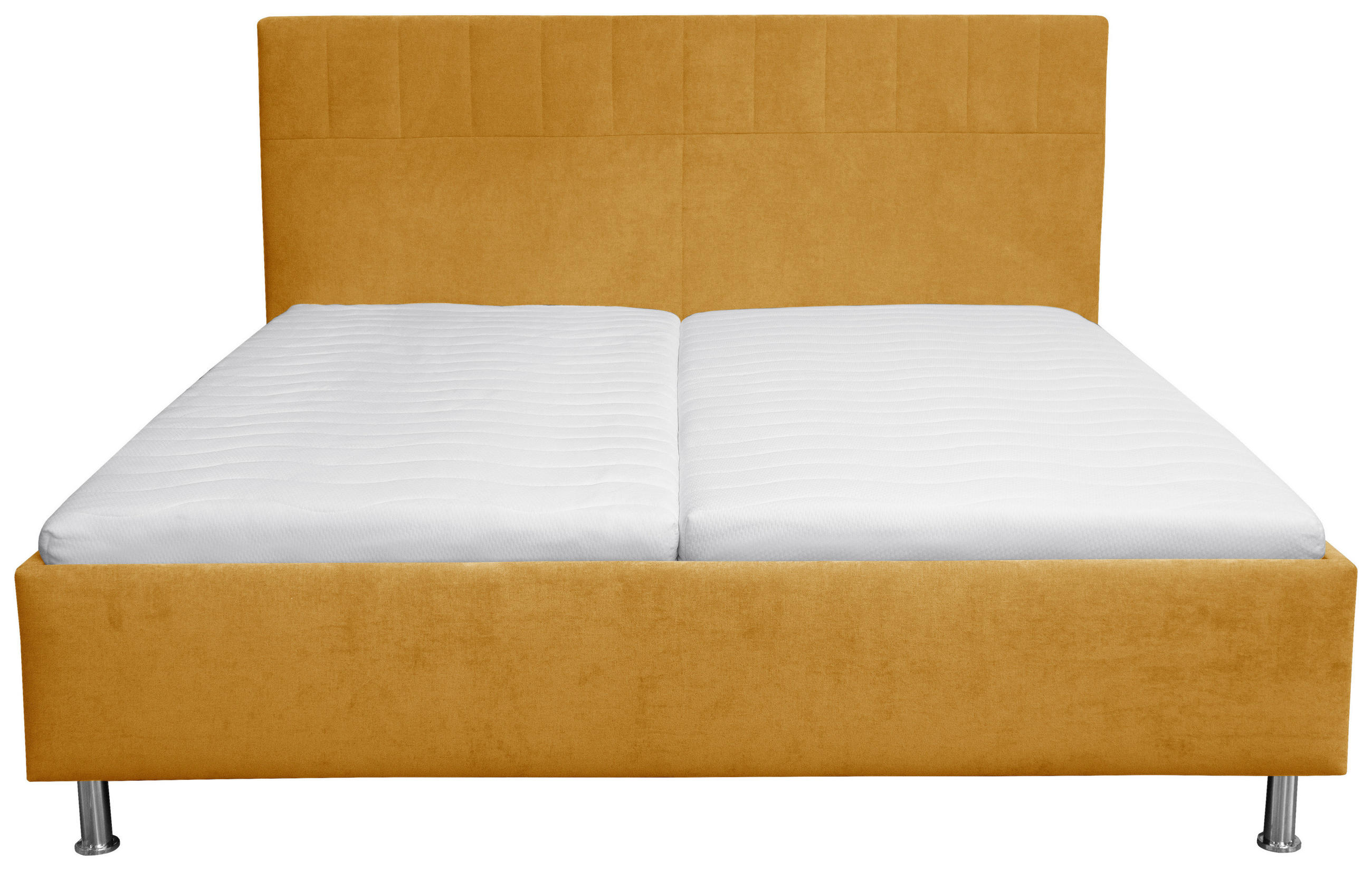 OBLAZINJENA POSTELJA 180 cm   x 200 cm  , tekstil rumena  - barve kroma/rumena, Konvencionalno, umetna masa/tekstil (180/200cm) - Hom`in