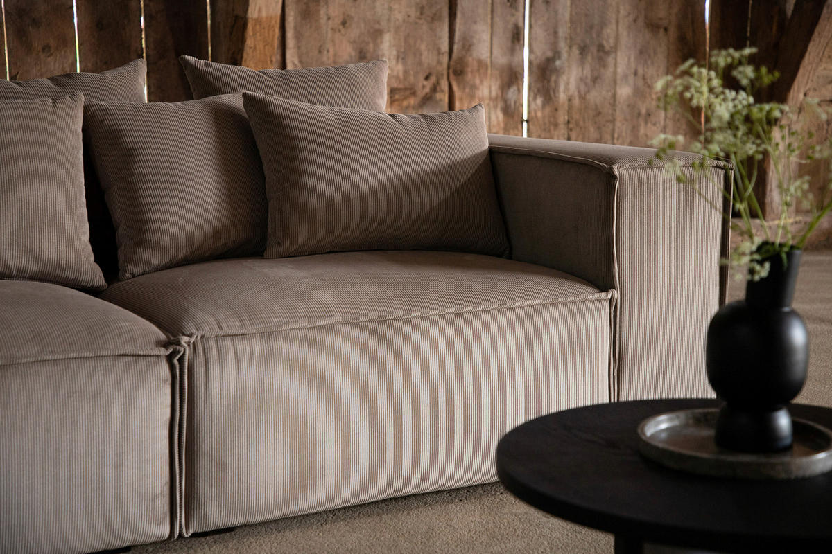 2-SITS SOFFA i trä, plast, textil brun  - brun, Design, trä/textil (232/80/116cm) - Livetastic
