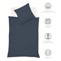 BETTWÄSCHE Provence Leinenoptik 135/200 cm  - Dunkelblau, Basics, Textil (135/200cm) - Fleuresse