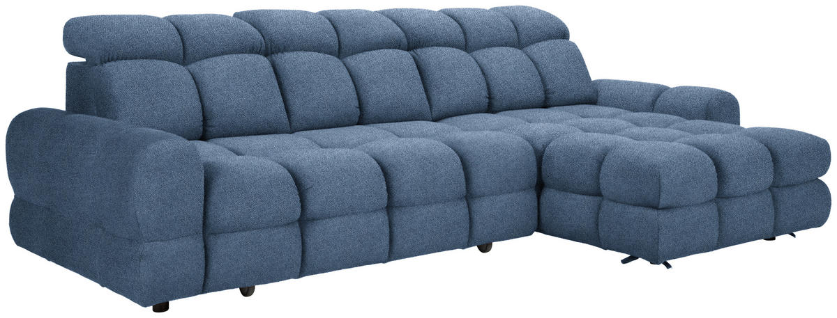 HÖRNSOFFA i velour blå  - blå/svart, Design, textil/plast (283/178cm) - Welnova