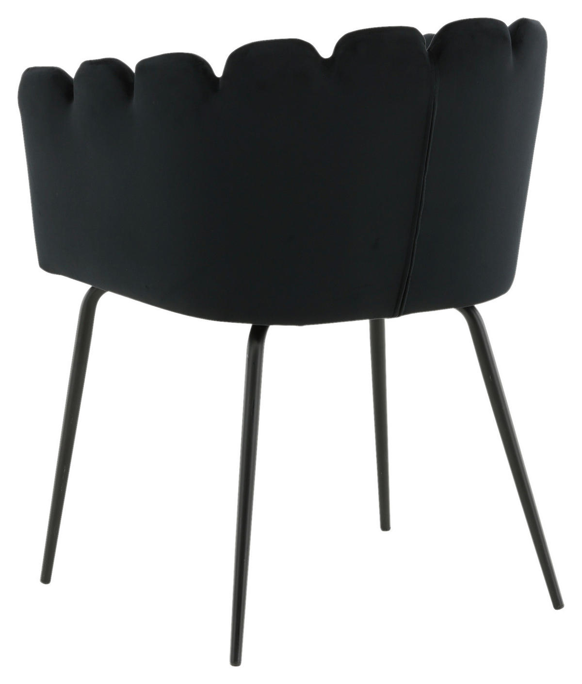 STOL stål sammet  - svart, Design, metall/textil (61/76.56/54cm) - Livetastic