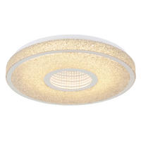 LED-DECKENLEUCHTE ASTANIA 38/6,5 cm  - Klar/Chromfarben, Basics, Kunststoff/Metall (38/6,5cm) - Globo