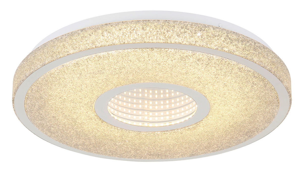 LED-DECKENLEUCHTE ASTANIA 38/6,5 cm  - Klar/Chromfarben, Basics, Kunststoff/Metall (38/6,5cm) - Globo