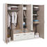 KLEIDERSCHRANK 5-türig Eichefarben, Weiß - Eichefarben/Alufarben, Design, Holzwerkstoff/Kunststoff (230/212/56cm) - Carryhome KLEIDERSCHRANK 5-türig Eichefarben, Weiß - Eichefarben/Alufarben, Design, Holzwerkstoff/Kunststoff (230/212/56cm) - Carryhome