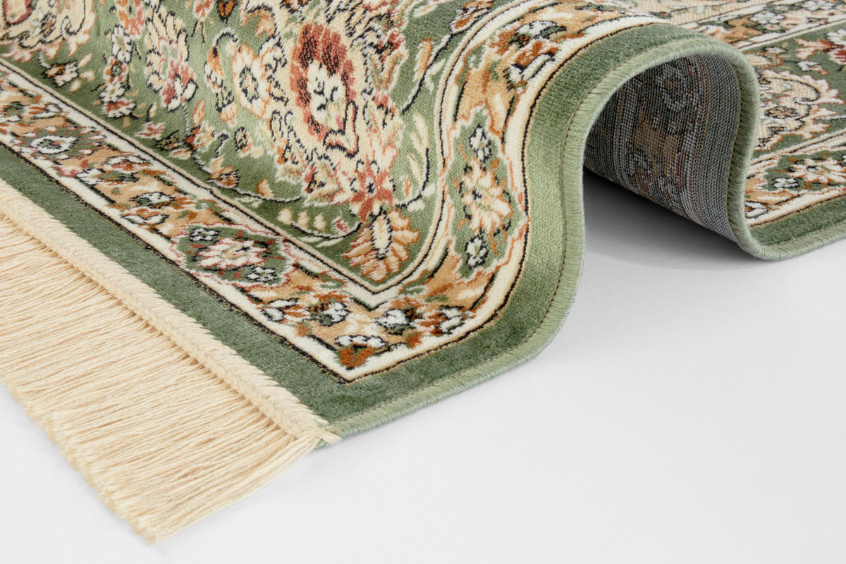VINTAGE-TEPPICH 135/195 cm Naveh Creme, Hellgrün  - Creme/Hellgrün, Basics, Textil (135/195cm)