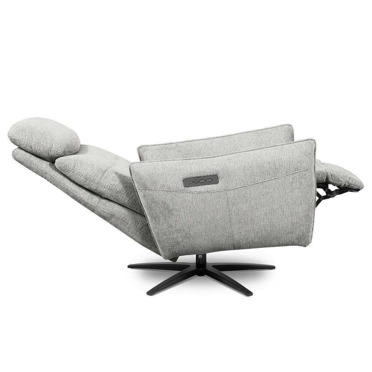 RELAXSESSEL in Textil Grau  - Schwarz/Grau, Design, Textil/Metall (77/107/88cm) - Livetastic