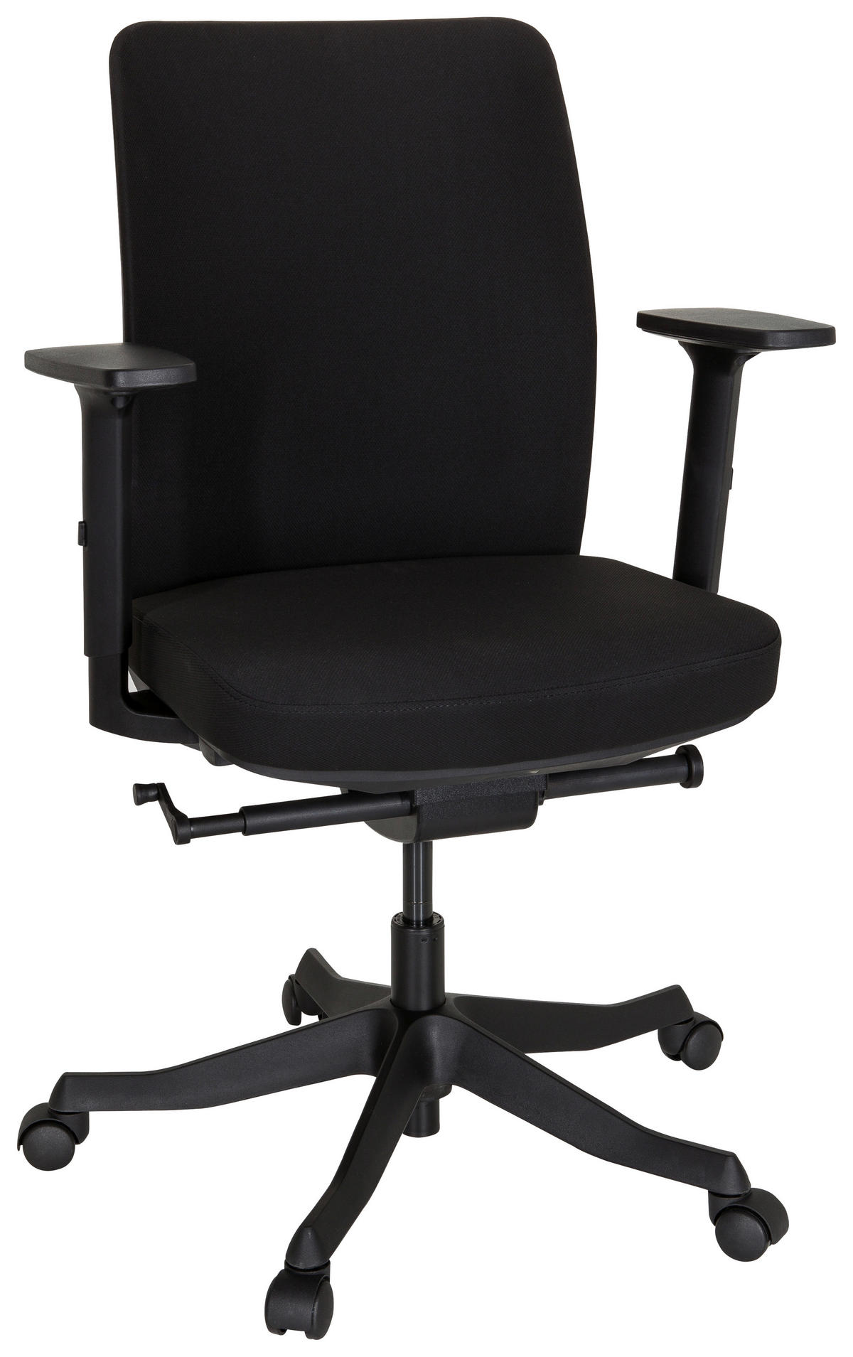 OTOČNÁ STOLIČKA, plochá tkanina, čierna - čierna, Modern, textil/plast (68/111/60cm) - MID.YOU