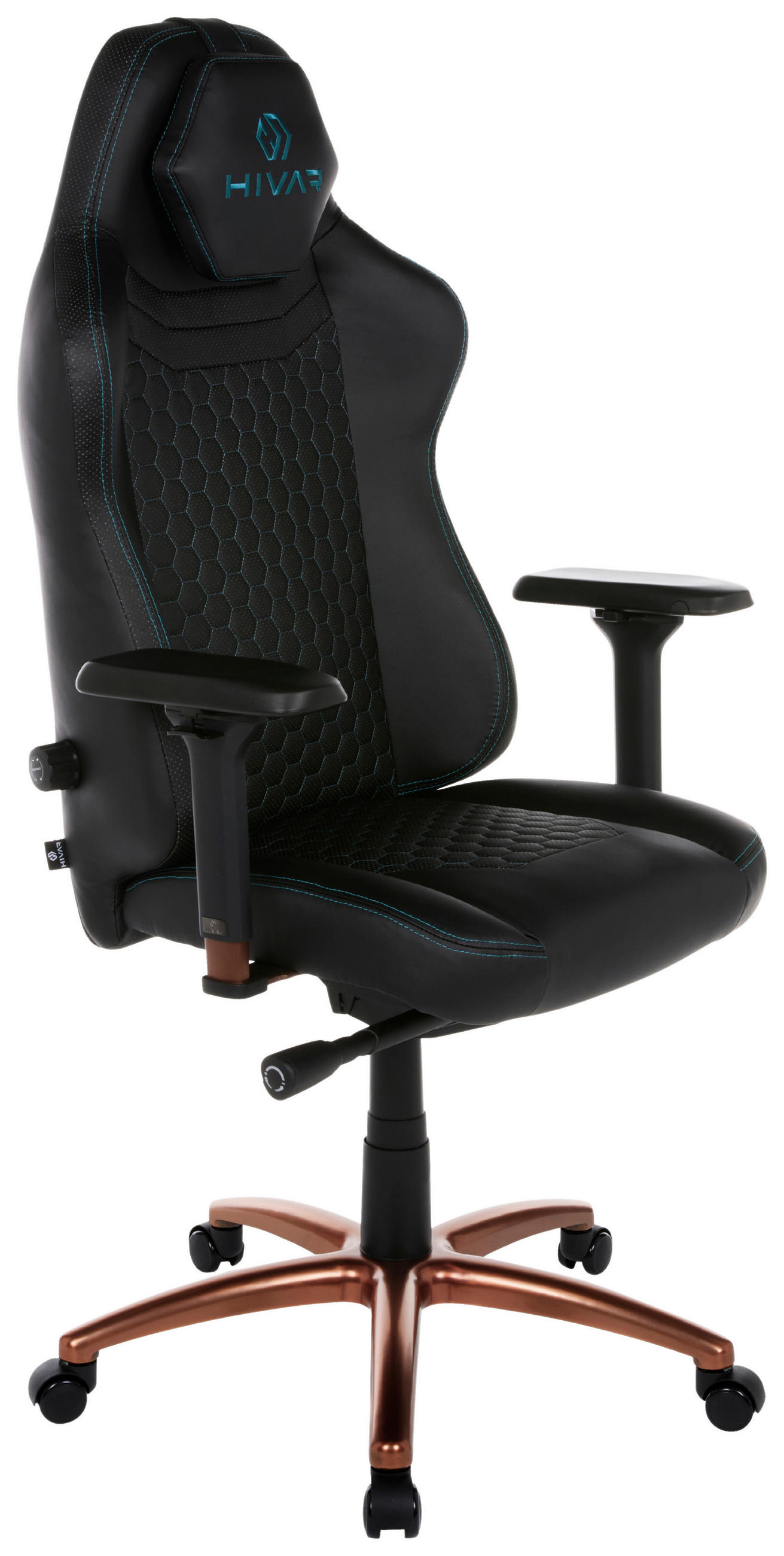 GAMINGSTUHL Schwarz, Petrol Metall, Textil  