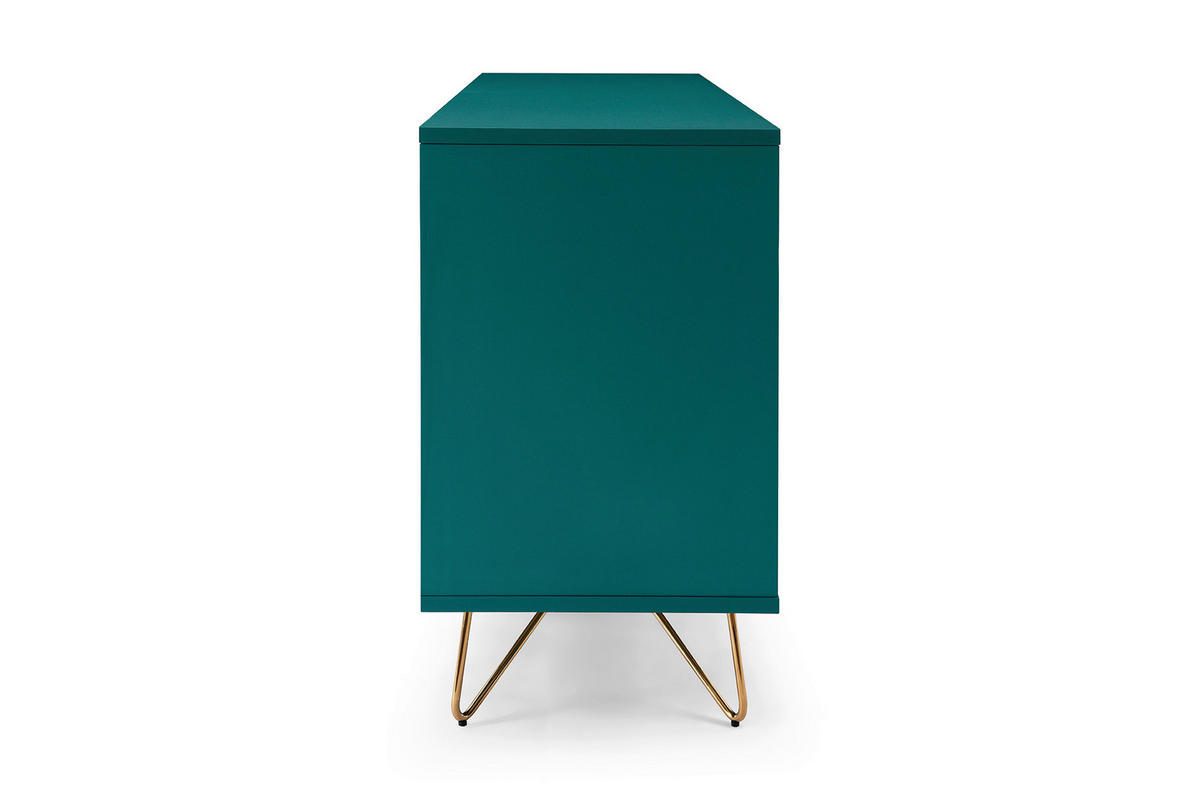 SIDEBOARD  in 150/70/40 cm  - Blau/Messingfarben, Design, Holzwerkstoff/Metall (150/70/40cm) - Livetastic