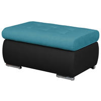 HOCKER in Textil Schwarz, Türkis  - Türkis/Schwarz, Design, Kunststoff/Textil (92/45/61cm) - MID.YOU