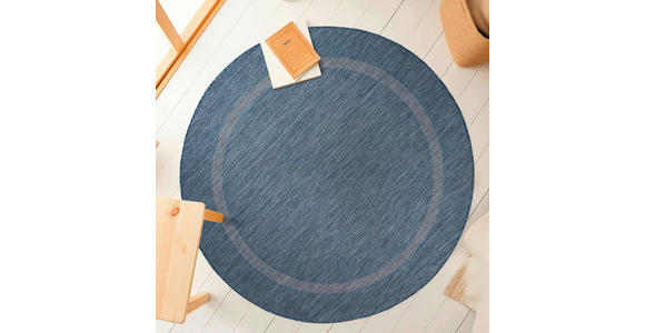 FLACHWEBETEPPICH 120/120 cm Relax  - Blau, Basics, Textil (120/120cm) - Novel