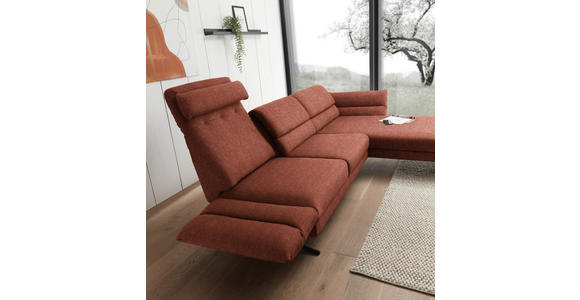 ECKSOFA  in Flachgewebe Rostfarben  279-327/176-217 cm  - Rostfarben/Schwarz, Design, Textil/Metall (279-327/176-217cm) - Dieter Knoll