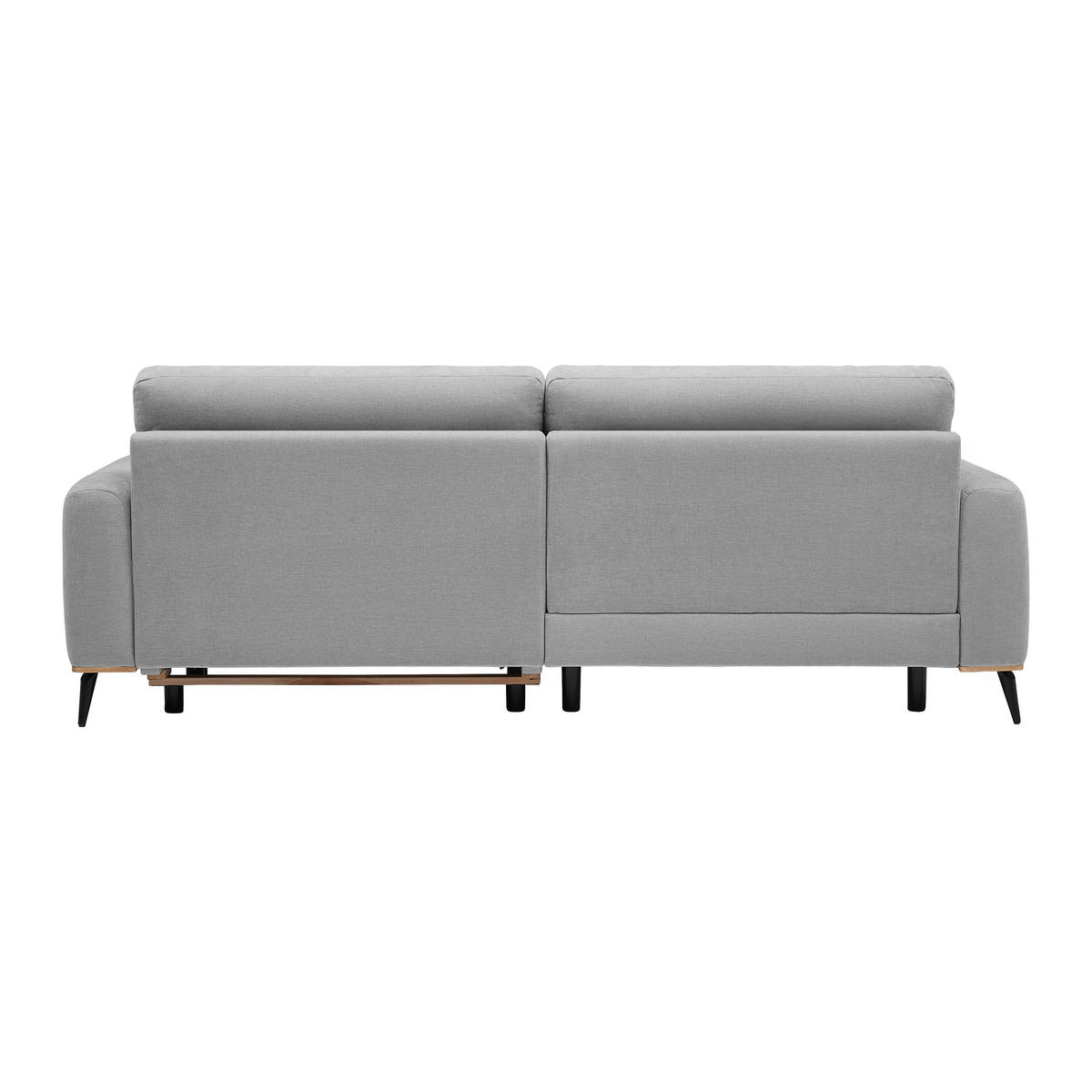 ECKSOFA Chenille Hellgrau  - Hellgrau/Schwarz, Konventionell, Holz/Textil (167/87/234cm) - MID.YOU