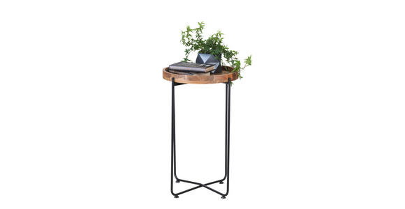 BEISTELLTISCH in Holz 43/43/66 cm - Schwarz/Akaziefarben, Trend, Holz/Metall (43/43/66cm) - Landscape